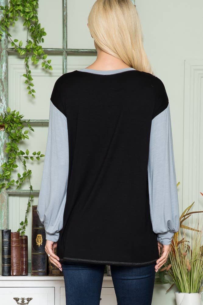 ClickPuff - Wholesale Tunic - Women's - Women's Plus Size Animal Print Color Block Long Sleeve Top13