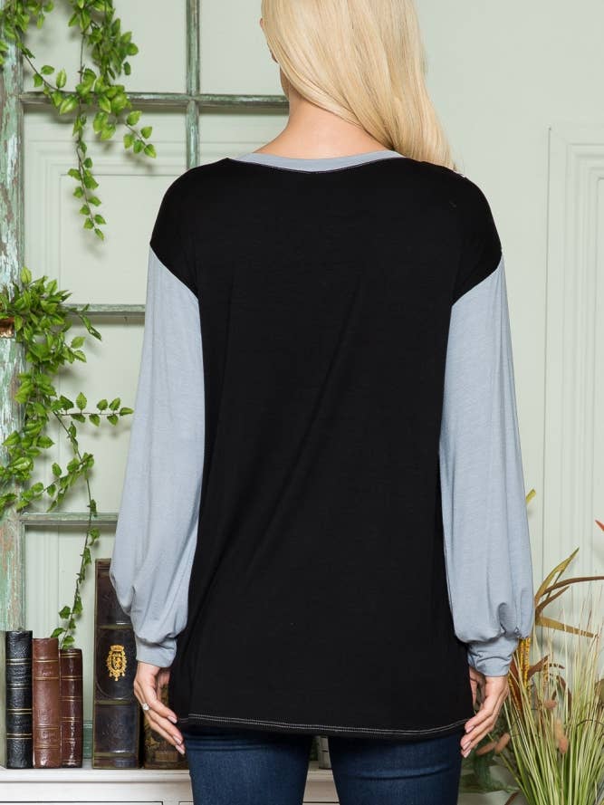 ClickPuff - Wholesale Tunic - Women's - Women's Plus Size Animal Print Color Block Long Sleeve Top13