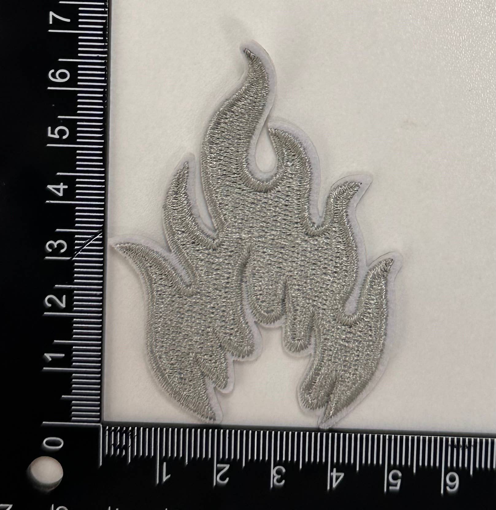 Aloe and Milk Boutique - Wholesale Patch - Flames silver, flames patch, biker patch, fire patch1