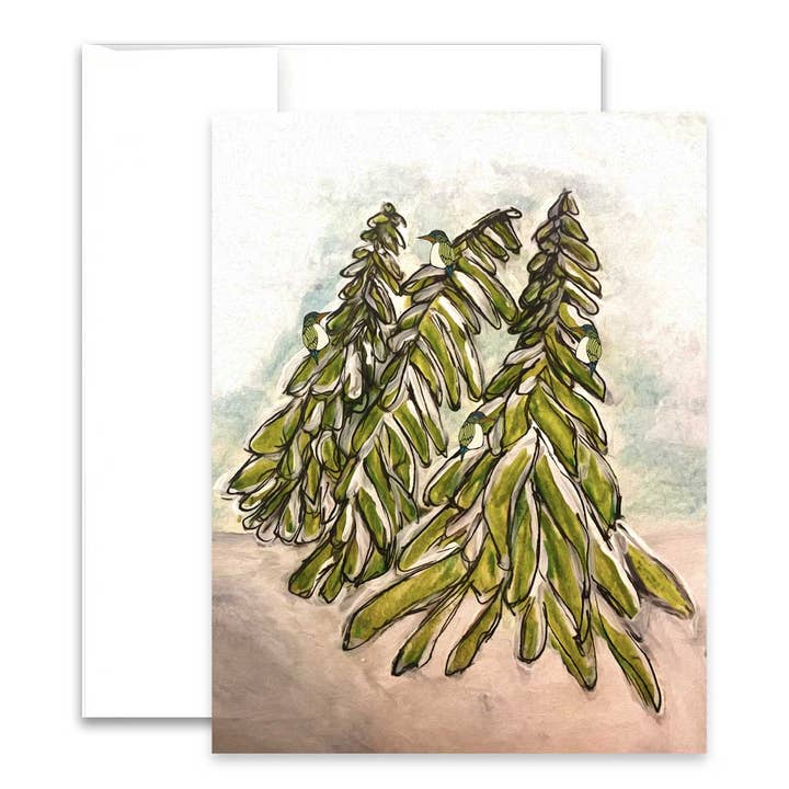 Wenskaart - Four Calling Birds voor wholesale door Unperfekt Studios