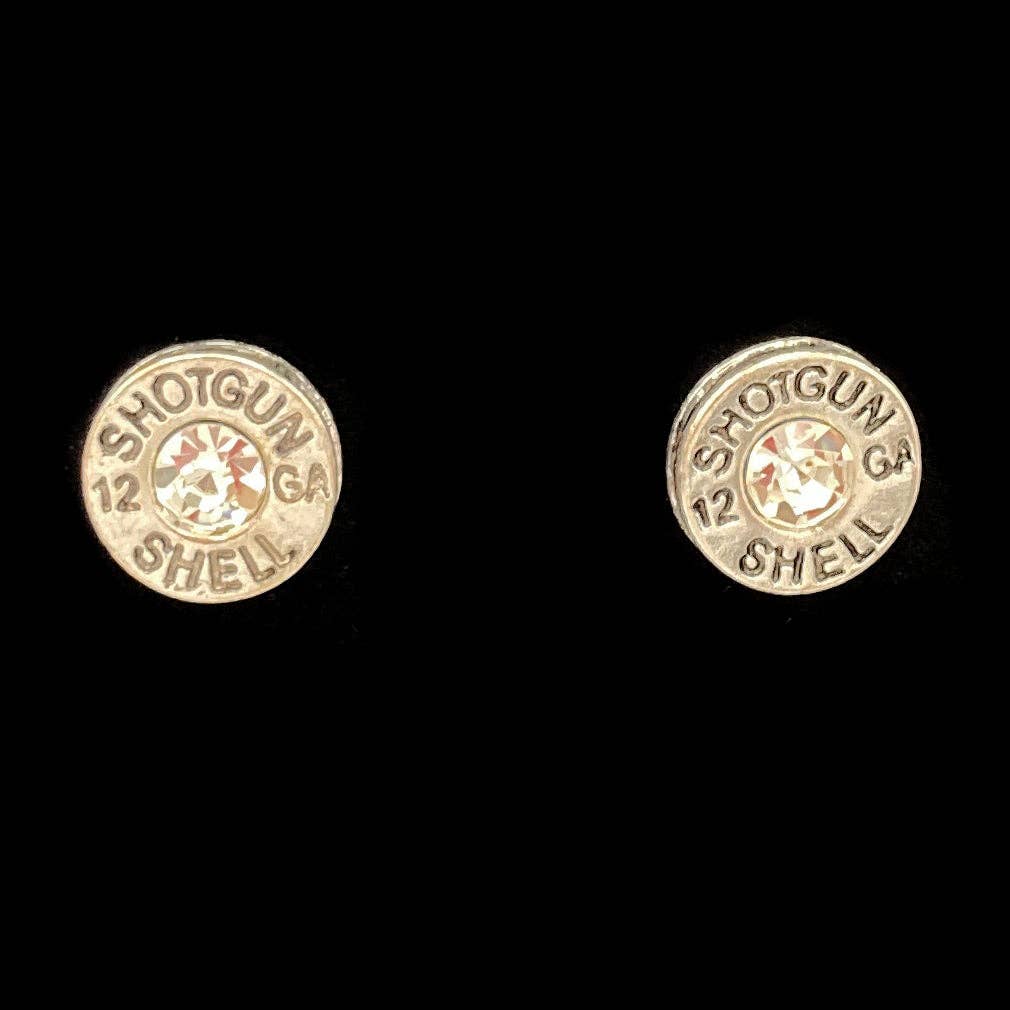 Lunar Deer - Wholesale Stud/Post Earrings - Bullet Shell Rhinestone Western Earring4