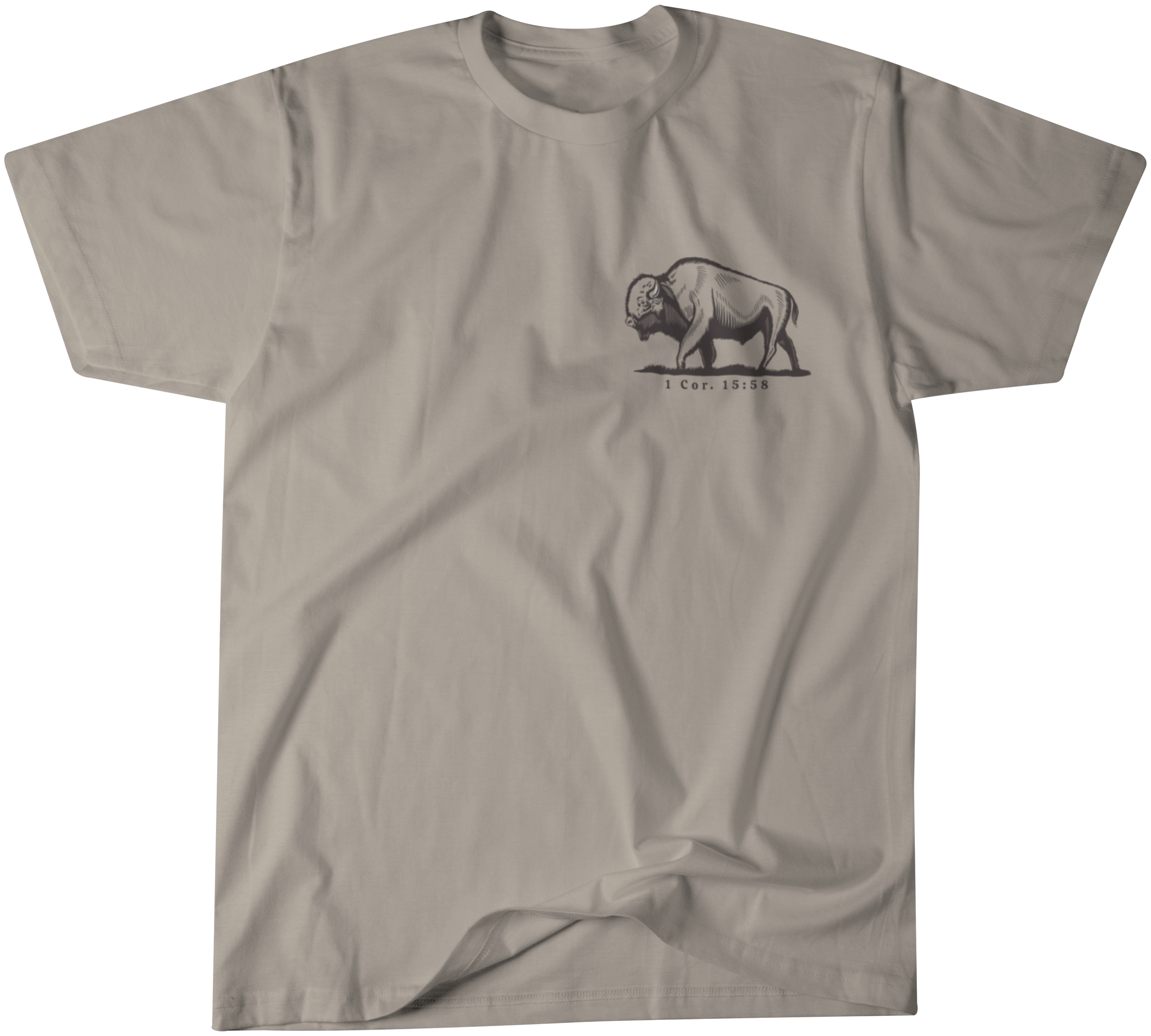 Never Lose Hope Designs - Wholesale Screen Printed T-Shirt - Men's - Be Strong and Steadfast Buffalo Short Sleeve T-Shirt3