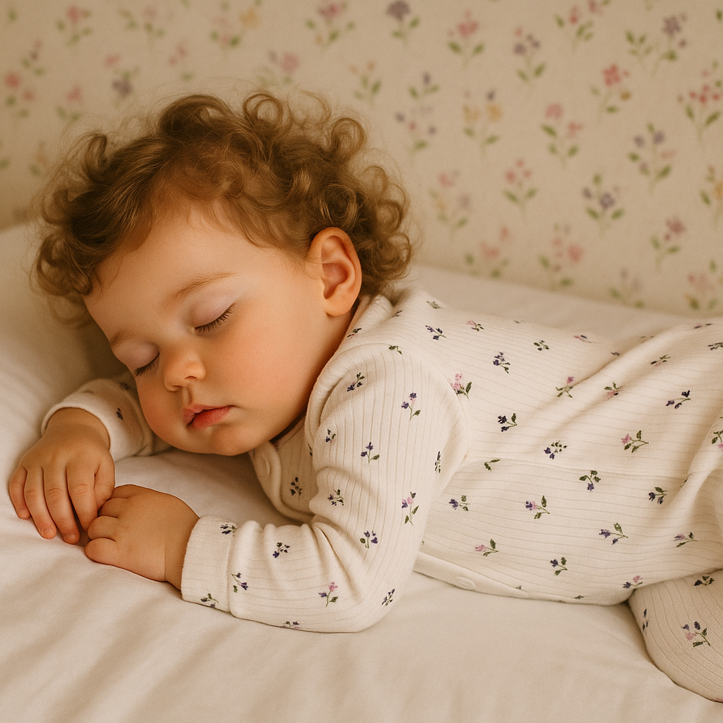 Himmelberg Baby - Wholesale Sleepsuit - Baby - Lavender Bloom Ribbed Cotton Floral Baby Sleepsuit (0-9M)1