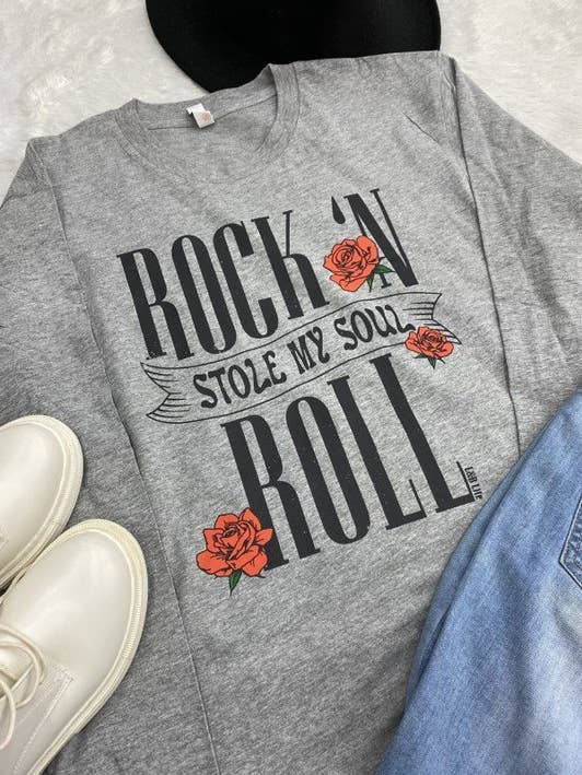 CH LS - T-shirt con grafica alla moda, rock, roll e divertente per la vendita all'ingrosso da parte di L&B Life