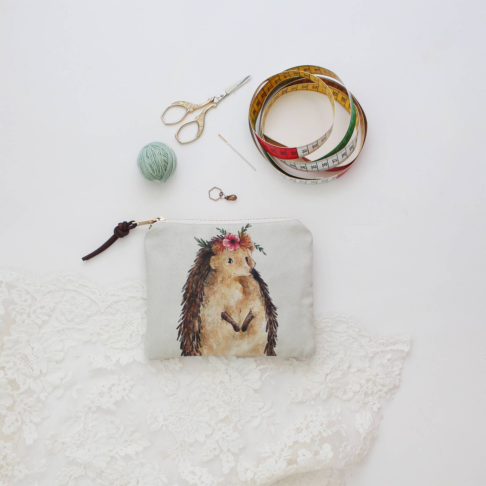 The Blue Rabbit House - Wholesale Makeup/Cosmetic Bag - Nikki the Hedgehog | Zipper Pouch | Cosmetic Bag1