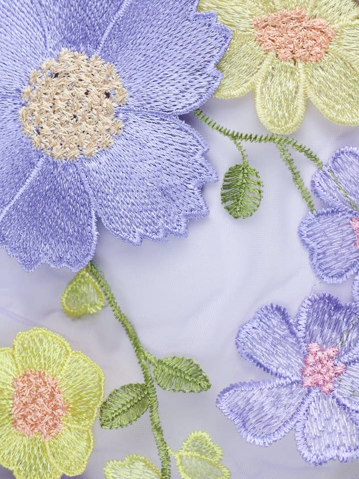 D PASTEL FLORAL EMBROIDERED BRALETTE for wholesale on Faire