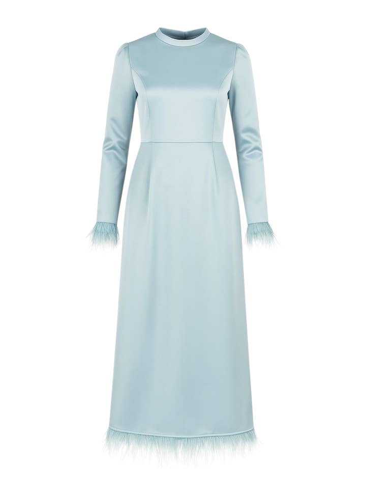 WENOR - Wholesale Dress - Women's - Satin dress women's evening dress simple Abiye Abaya modest fashion1