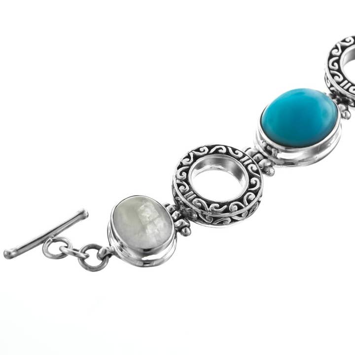 925 sterlingsølv labradorit turkis perle sterlingsarmbånd for engroshandel hos FifiRose