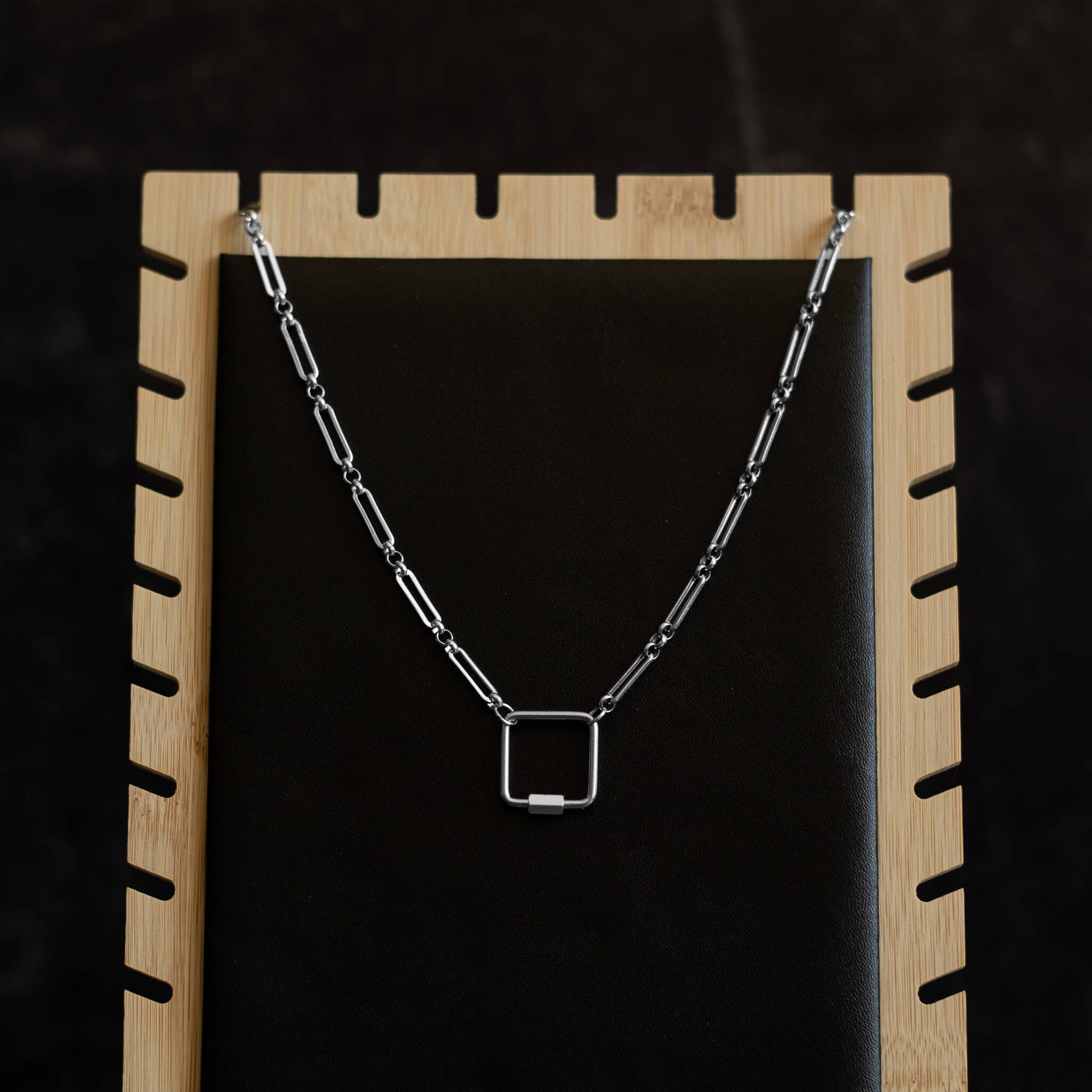 That Queer Card Co - Wholesale Link & Chain Necklace - Carabiner necklace | Stainless steel mod paperclip chain2