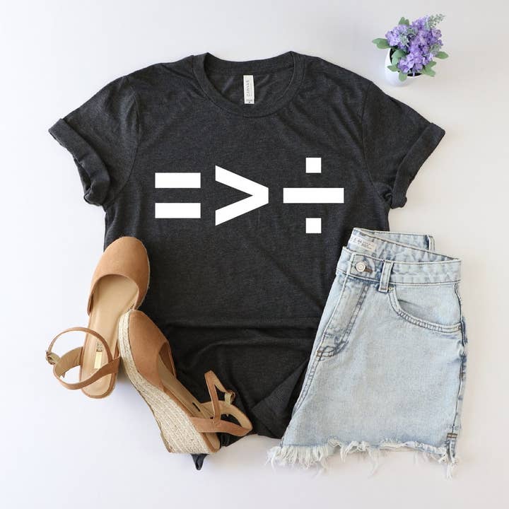 Equality Is Greater Than Division T-shirt for wholesale by VibeClothing
