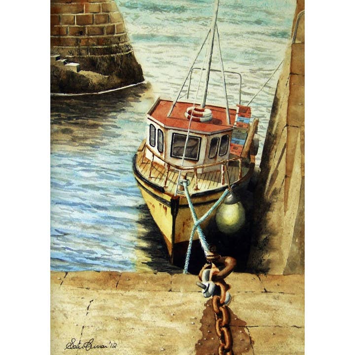 Yellow Trawler, Fethard-on-Sea - Kunstdruck für den Großhandel von Sean Curran