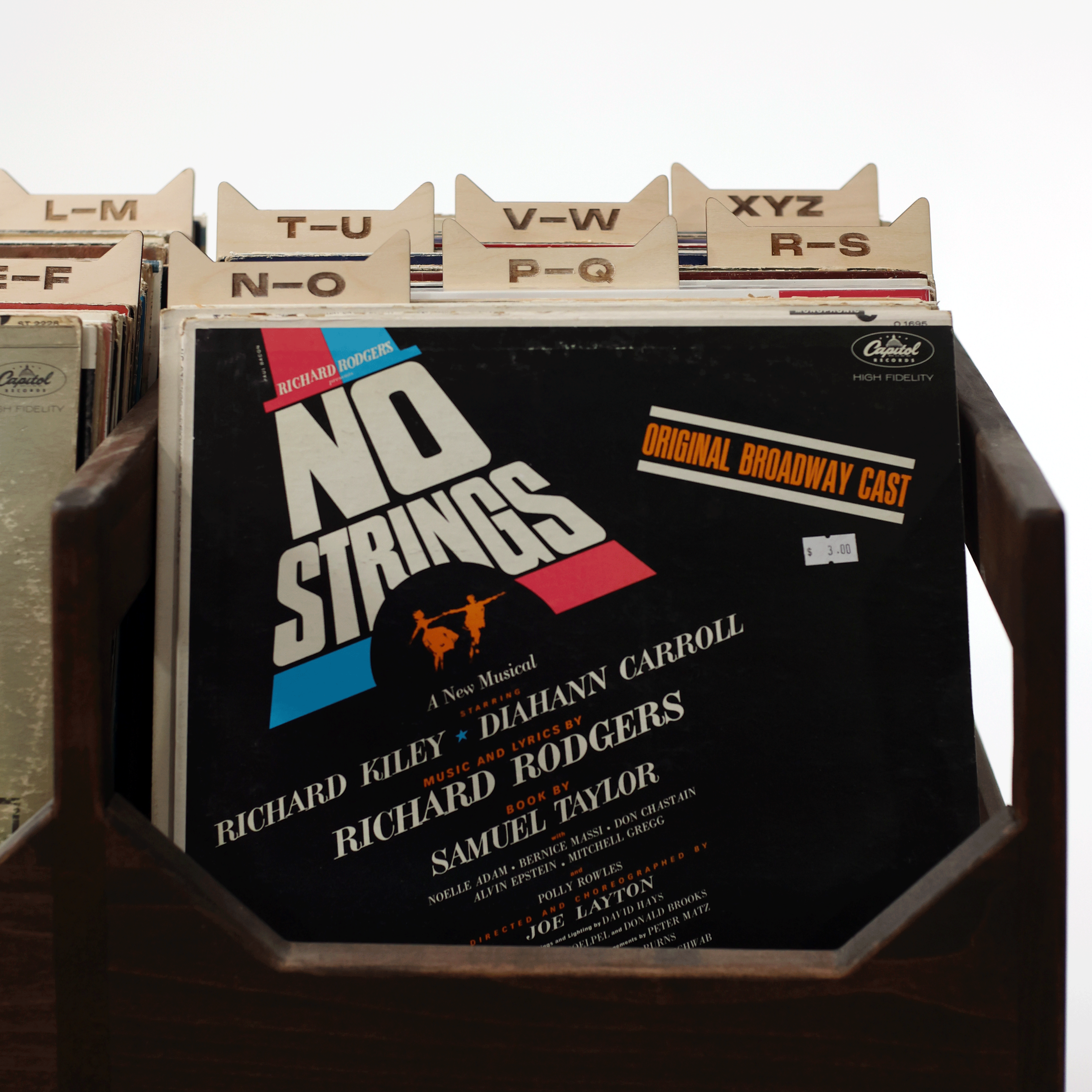 WickerWoodWorks - Wholesale Wall Mounted Shelf - Wood Vinyl Record Dividers1