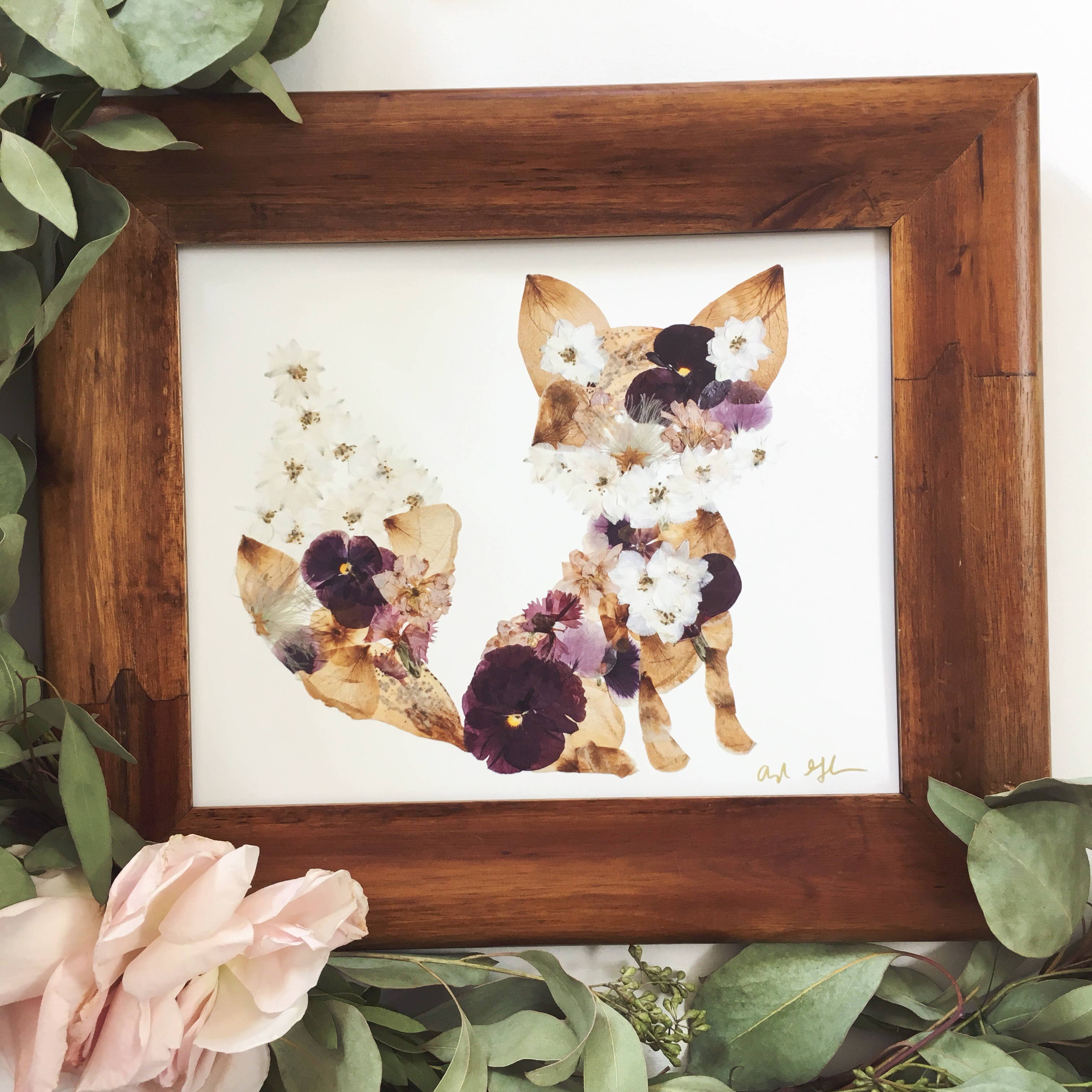 Oxeye Floral Co. - Wholesale Art Print - "Francie" Fox Print | Pressed Flower Art4