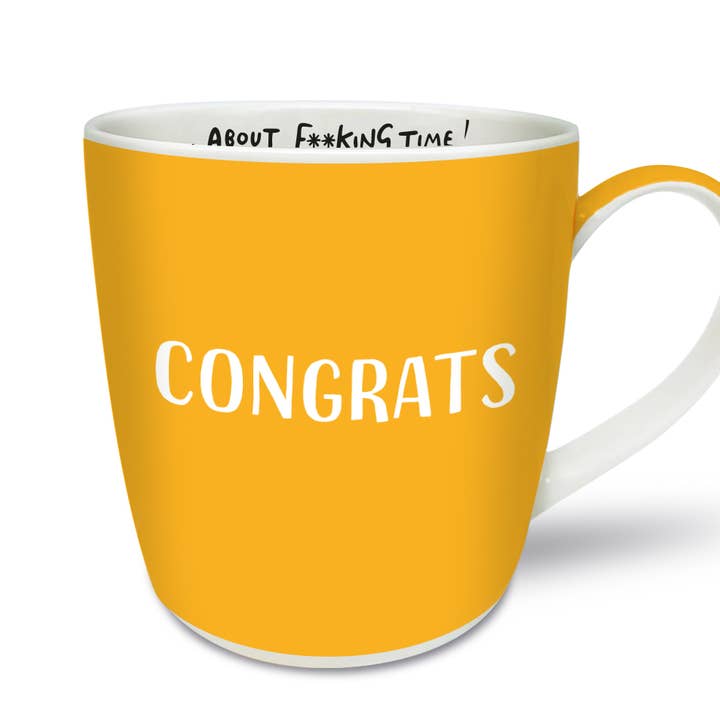 Congrats ...about Fu**ing Time! - Brutally Honest Mugs for wholesale by Smiling Faces