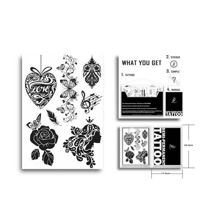 AWAKEN Semi-permanenta Tatueringar Klistermärken Temporära Tatueringar för wholesale av Awaken