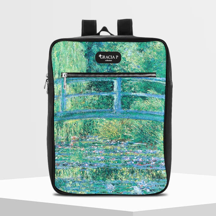 Gracia Travel Backpack P- Backpack -Made in Italy- Water Lilies for wholesale by GLOBALSHOP SRL