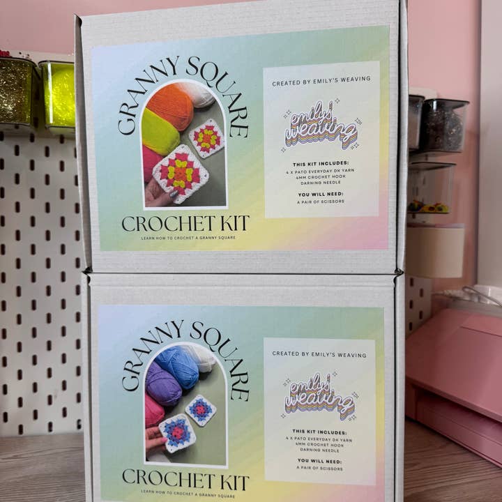 Emily's Weaving - Wholesale DIY Craft Kit - DIY Crochet Granny Square Craft Kit6