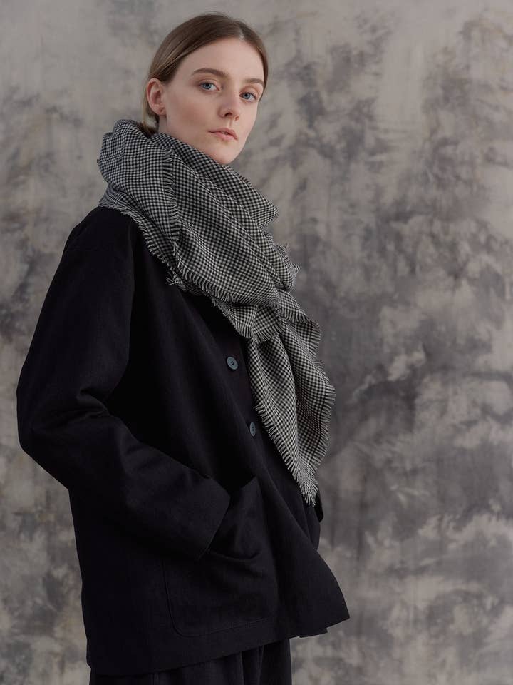Écharpe à motif à carreaux pour la vente par muku