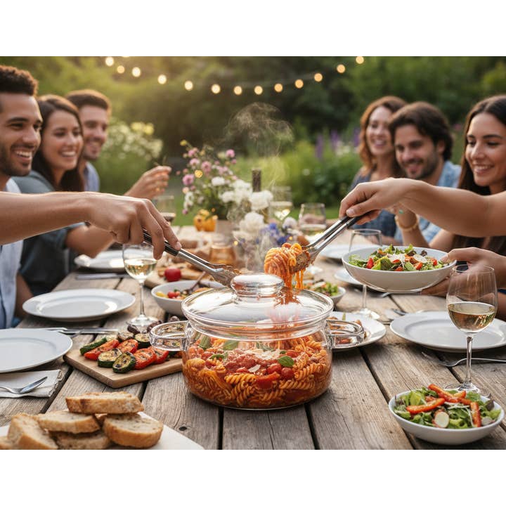 Kadra Kitchenware - Wholesale Cooking pot - Simax - Nyko Clear Glass Pot, With Lid, 1L2