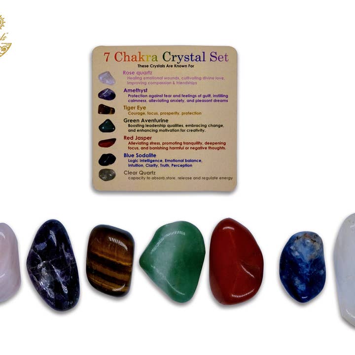 Faiza Naturals – Pedra/cristal espiritual por atacado – Conjunto de Cristais dos 7 Chakras2