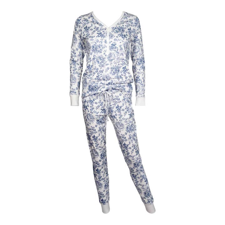 Women's Jogger/Henley Pajama Set for wholesale by Pink Elephant Brands