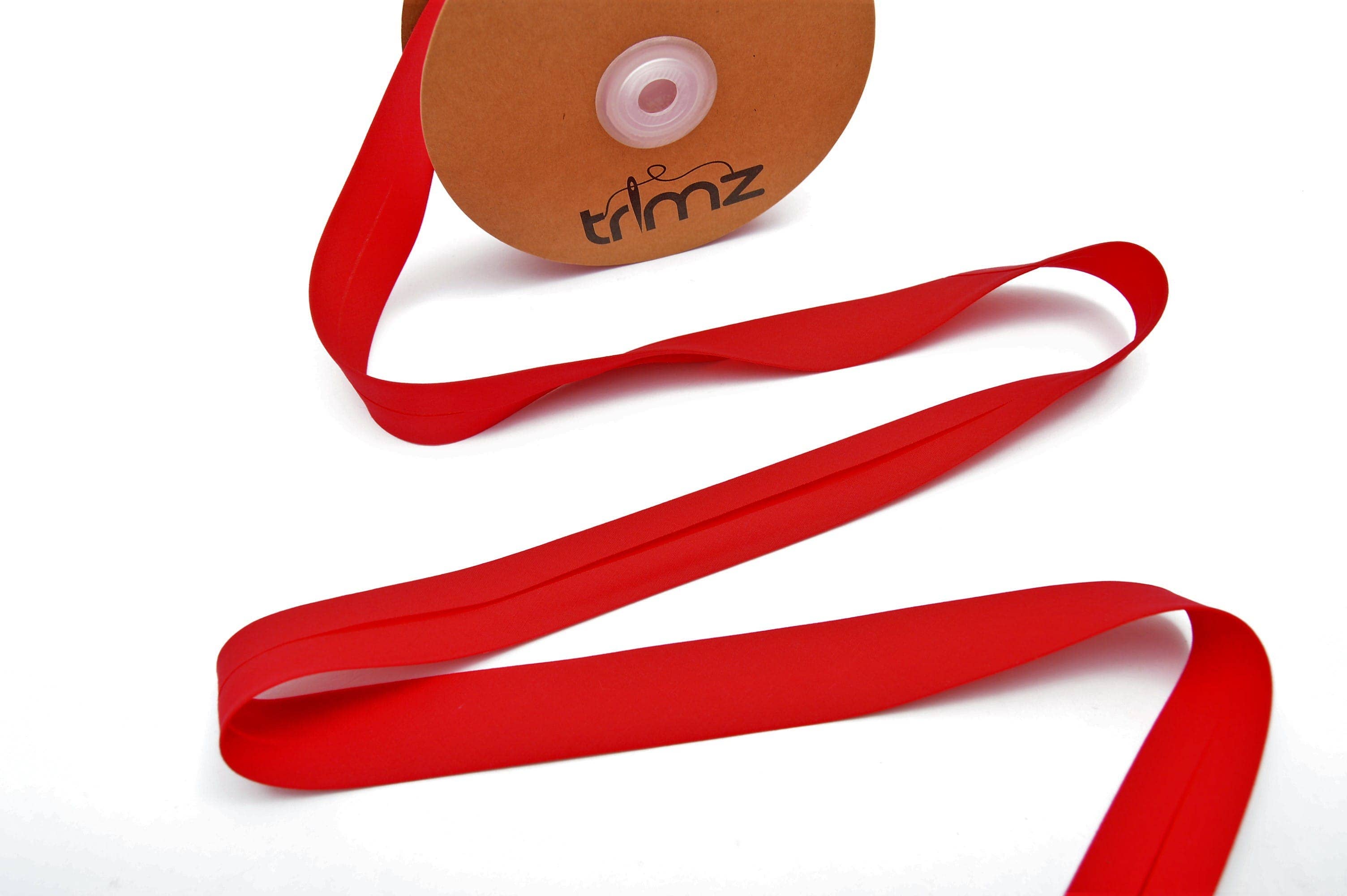 Trimz - Vendita all'ingrosso Attrezzature per lavoretti e fai da te - Trimz, sbieco in policotone, 25 mm x 20 m, colore: rosso4