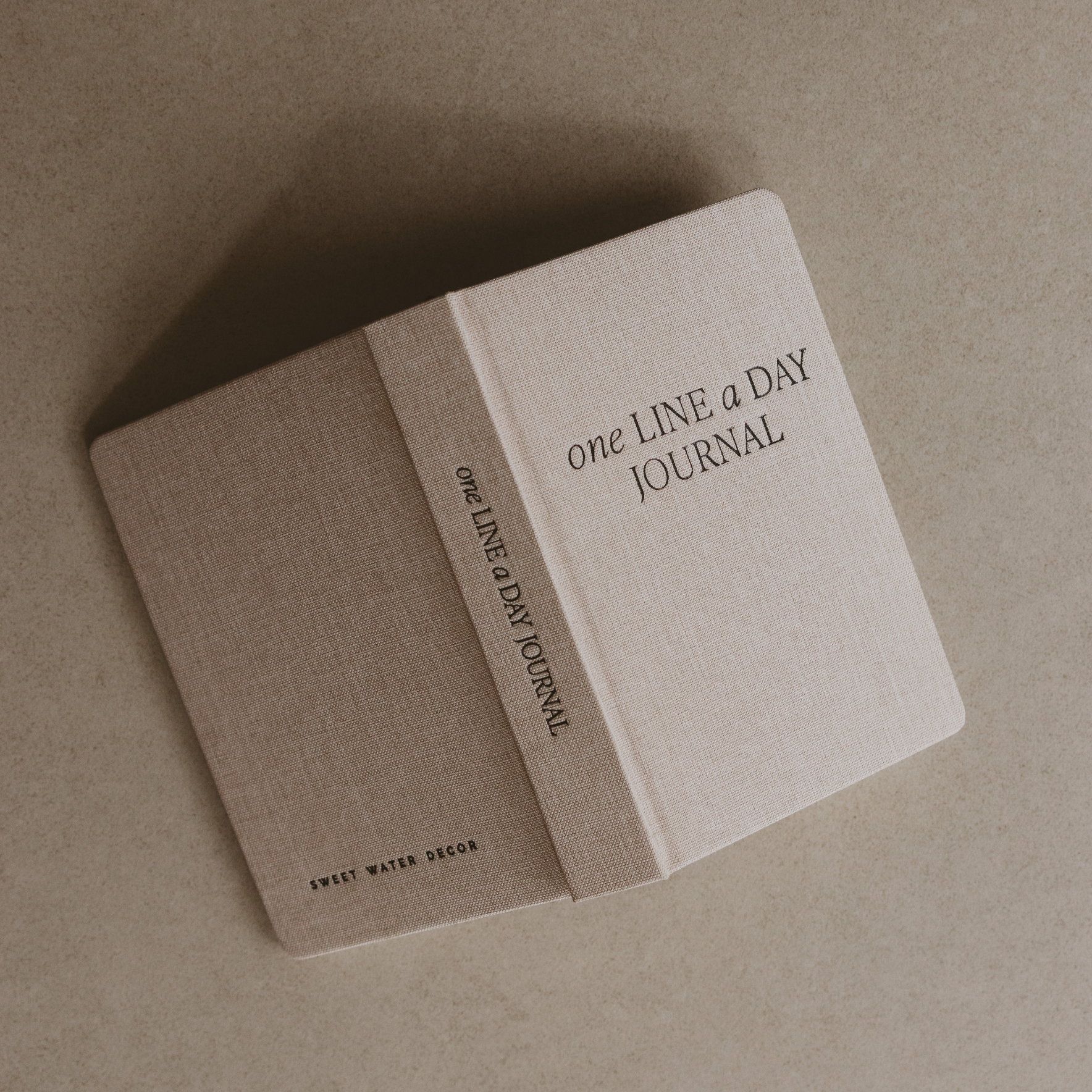 Sweet Water Decor – wholesale Journal/diary – Tan One Line A Day Fabric Journal - Stationery Gifts5