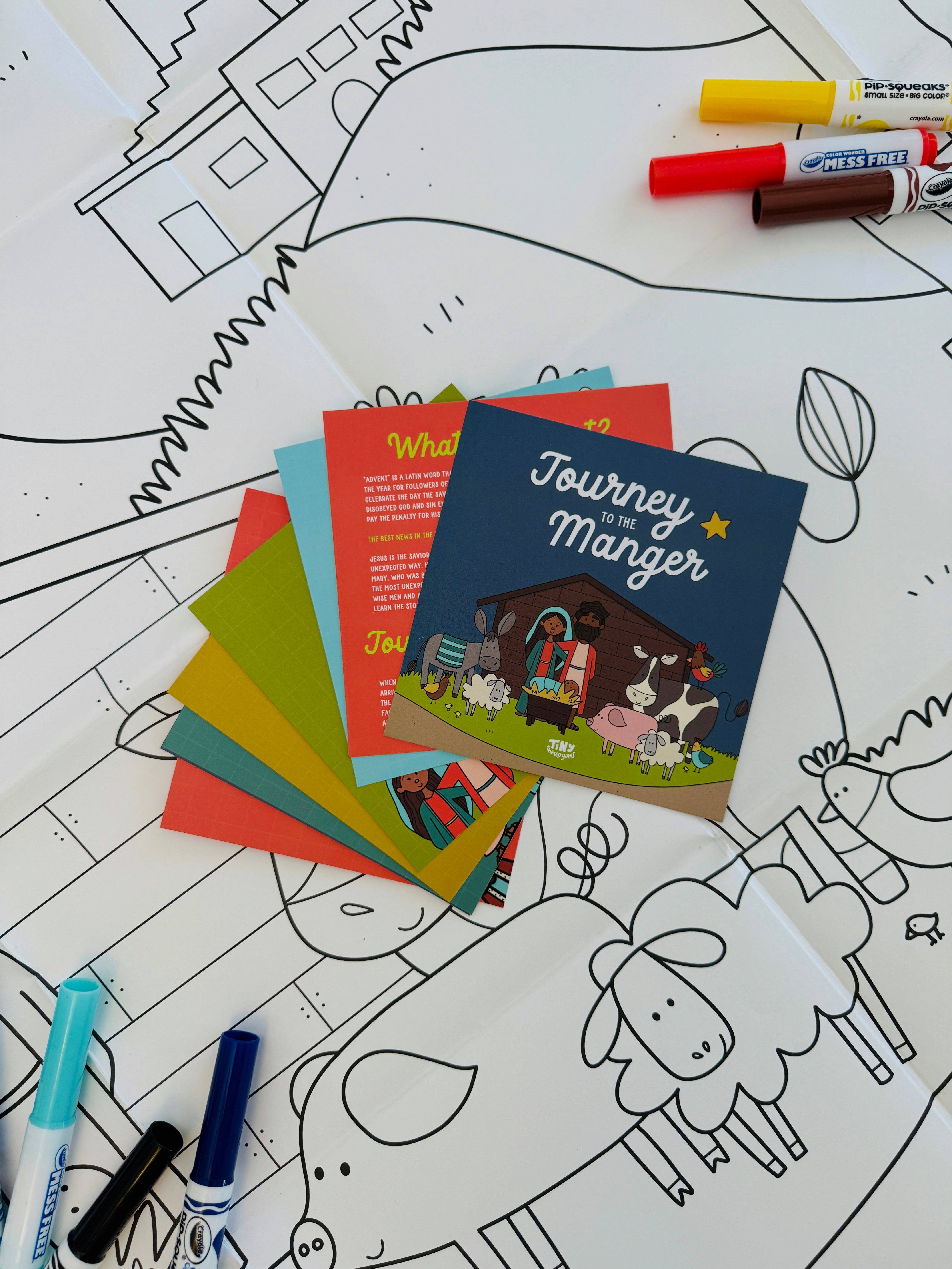 Tiny Theologians – Cartões de aprendizagem - Crianças e bebés por atacado – Conjunto de Cartões Viagem para a Manjedoura8