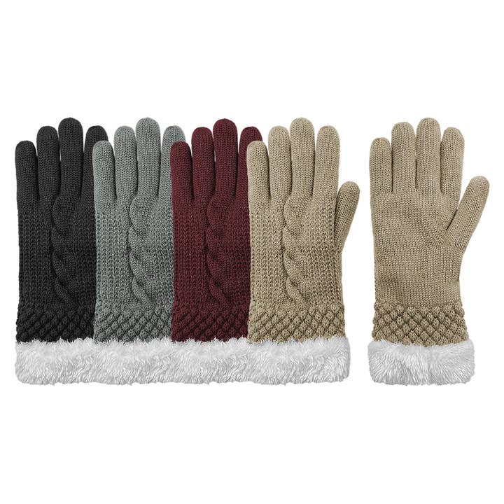 Ladies Acrylic Cable Knit Glove - 73406 for wholesale by Grand Sierra
