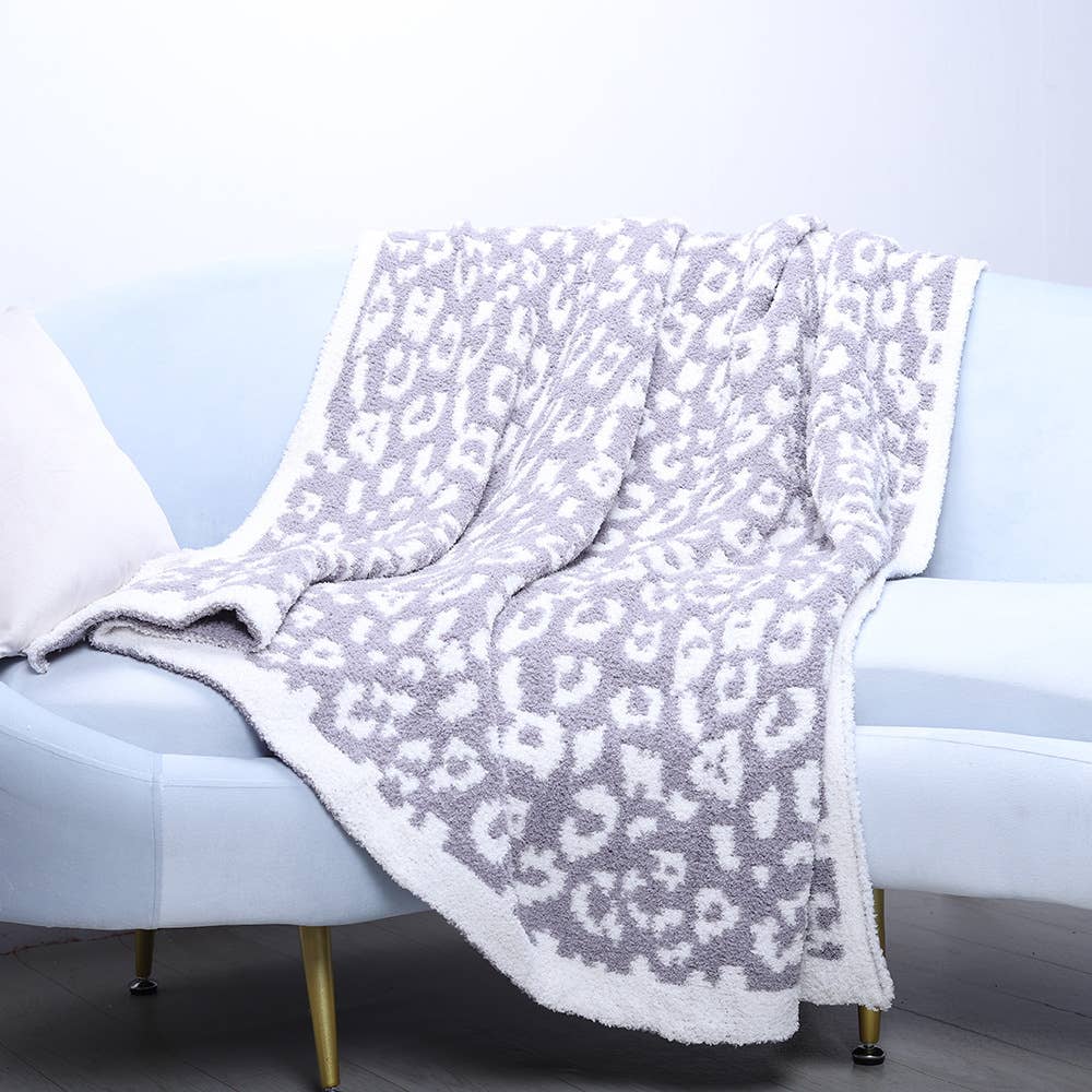UNISHE - Wholesale Throw Blanket - Leopard Knit Plush Blanket MOQ 3pcs ZZKF38410