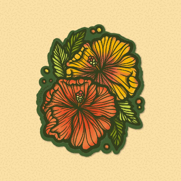 Hibiscus Vinyl Sticker for wholesale by LISARISA