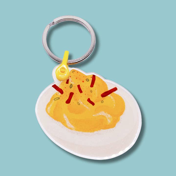 Deviled Egg Keychain for wholesale by Polk Salad Abbie