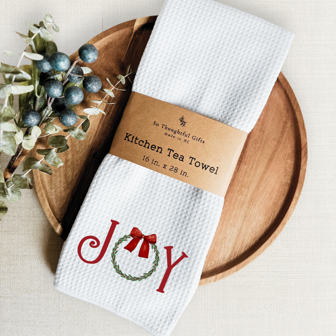 So Thoughtful Gifts - Wholesale Tea Towel - Christmas Dish Towel - Joy | Kitchen Towel3