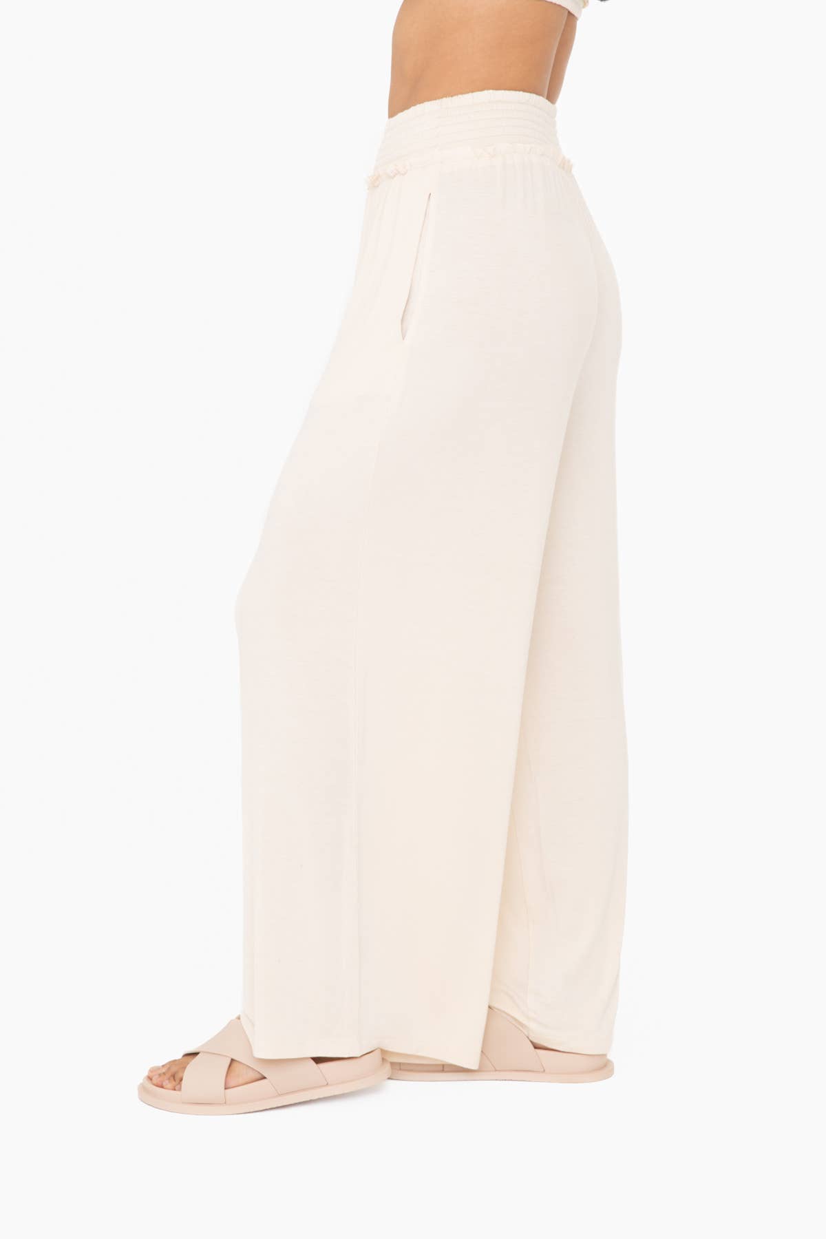 Mono B - Wholesale Pants - Women's - Smocked Waist Wide-Leg Pants7