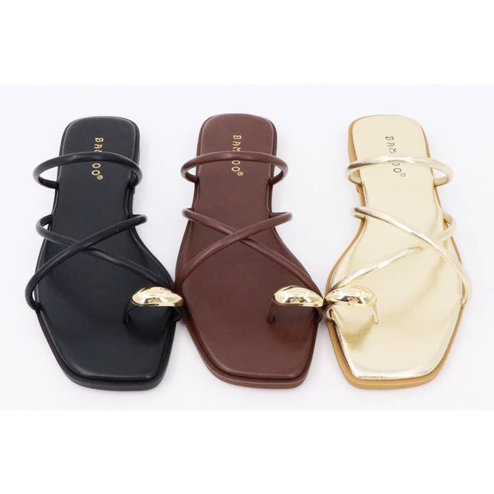 Mars Sky Shoes Wholesale - Wholesale Sandals - Women's - Bamboo HINT-91 Crisscross Strap Ring Toe Flat Beach Sandals