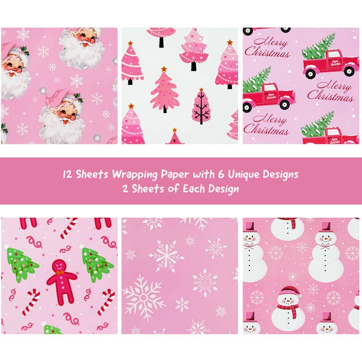 Wrapables.com - Wholesale Flat Wrap - Wrapables Christmas Gift Wrap Paper Sheets Folded Flat 12pcs2