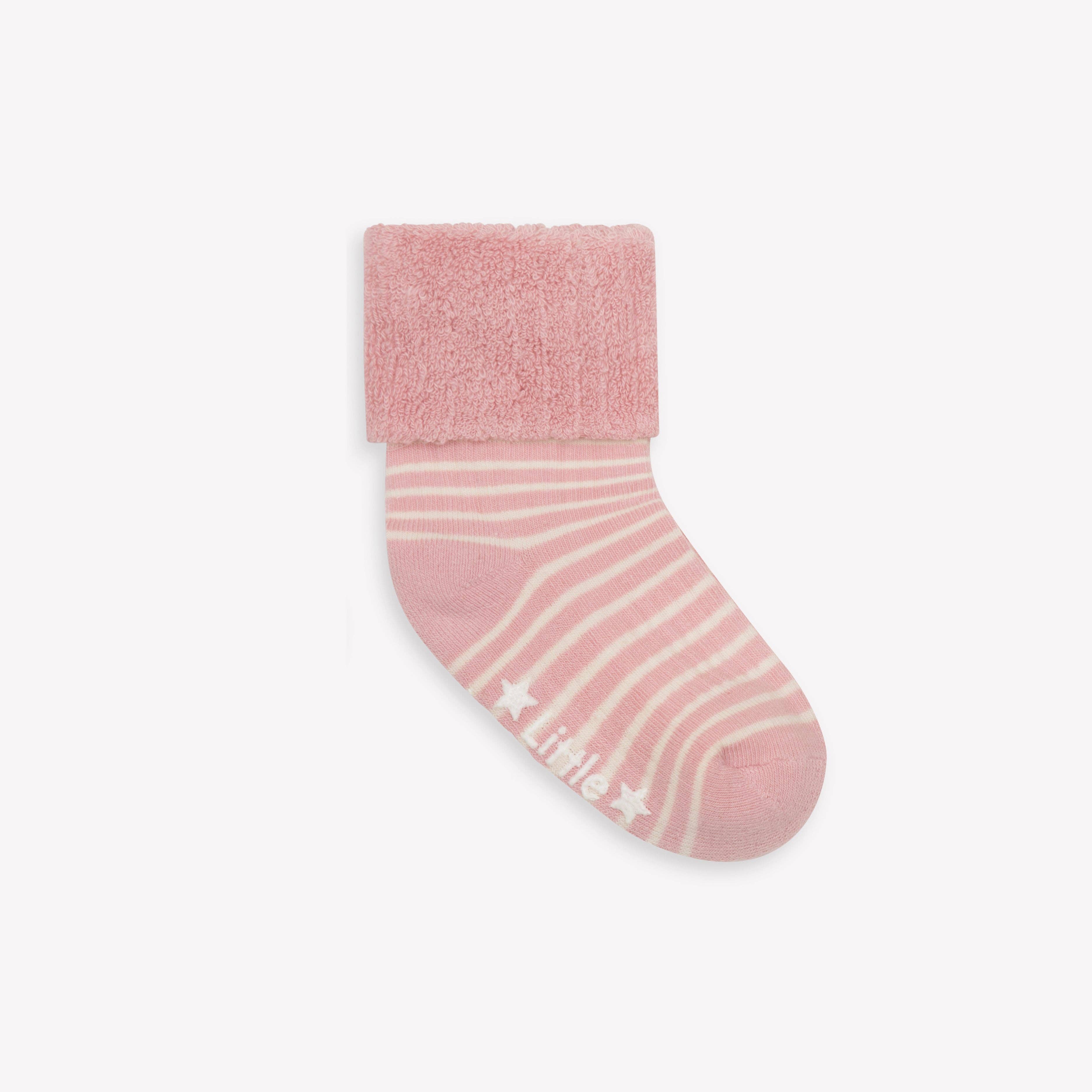 The Little Sock Company - Wholesale Socks - Kids - Cosy Stay On Winter Warm Non Slip Baby Socks in Rose & White0