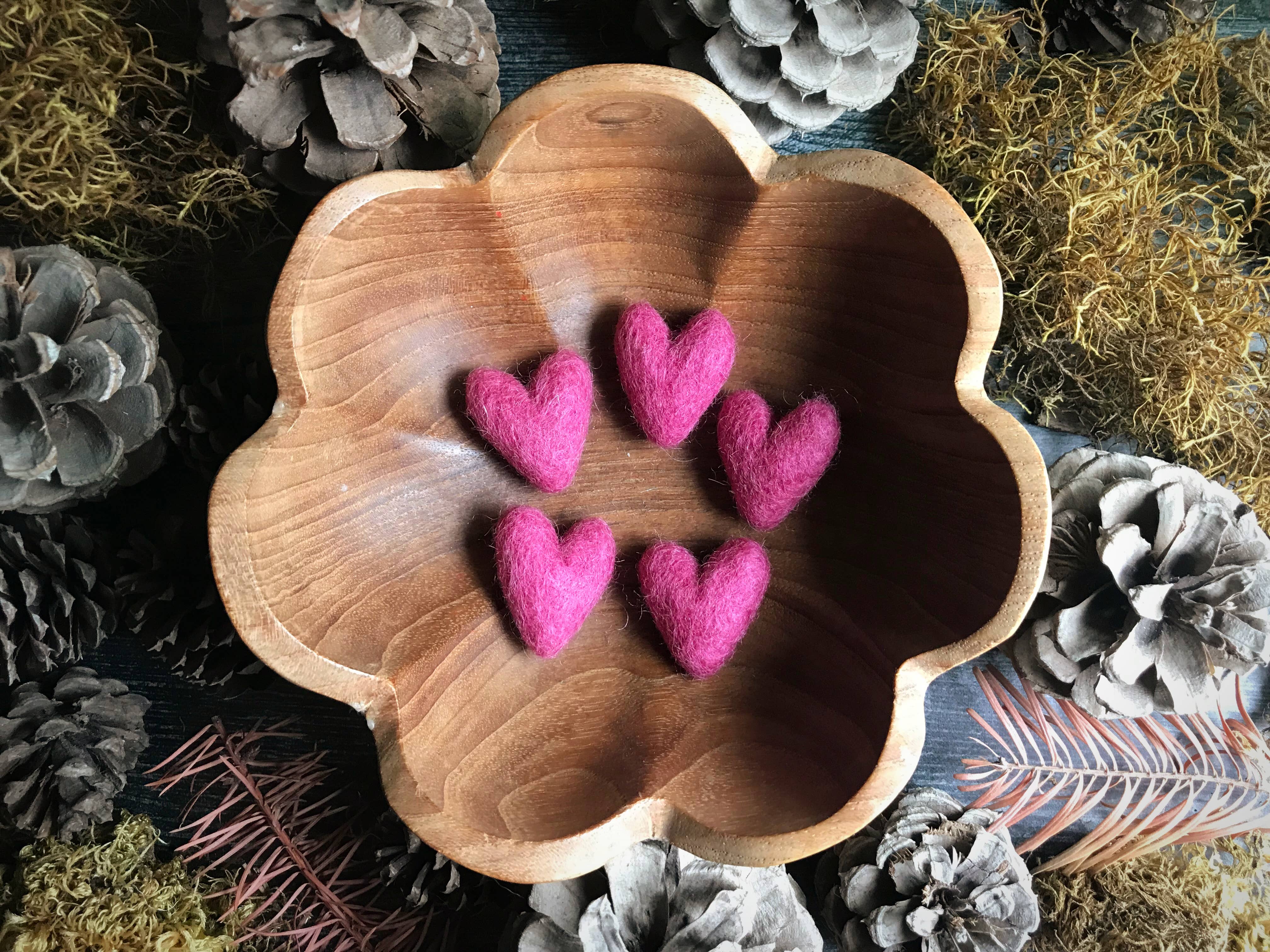 House of Moss - Wholesale Decorative Tabletop Object - Wool Heart | Felted Wool Mini Decor | 23 Colors9