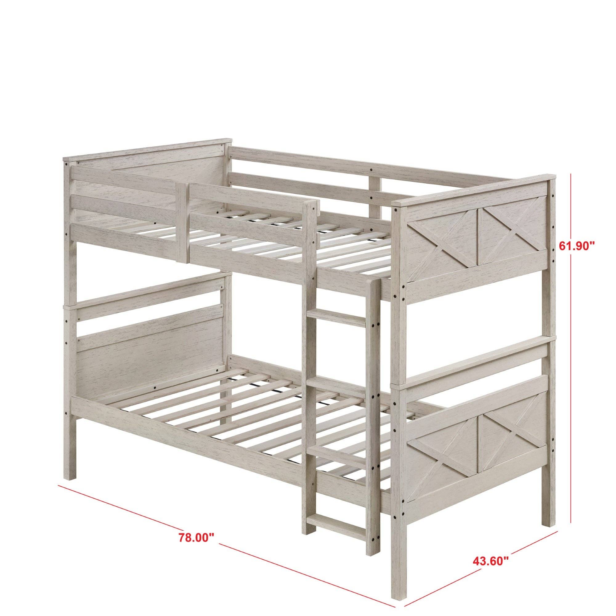 Home Design - Wholesale Bed - Home Design Exeter Twin Over Twin Solid Wood Standard Bunk Bed Frame11