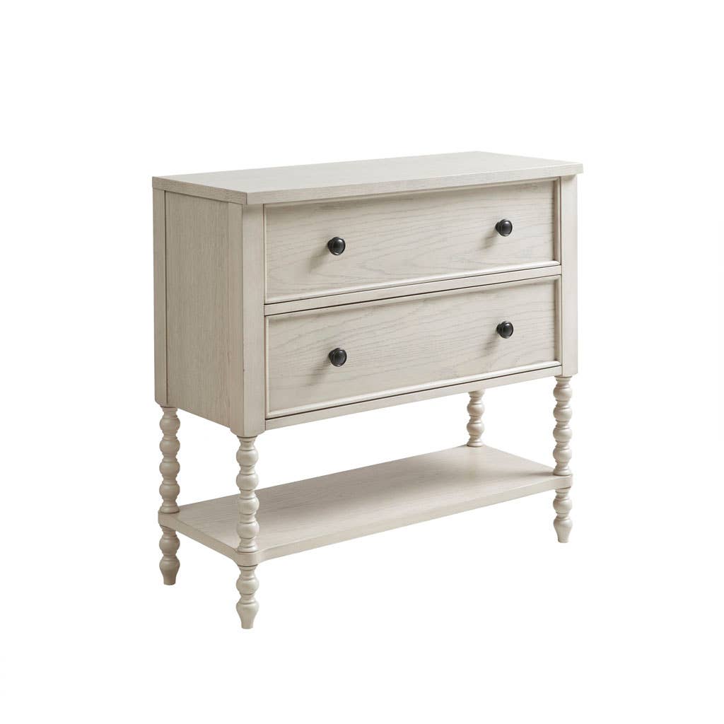 Olliix - Wholesale Cabinet - 2-Drawer Storage Accent Chest w/ Turned Legs, Natural Ivory2