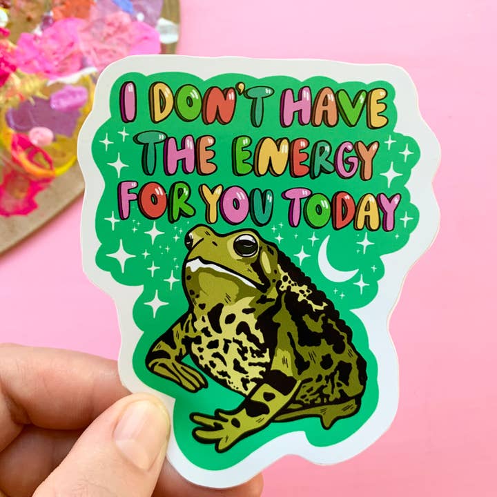 Frog Sticker Weird Decal Funny Toad Dry Humor Sarcastic Unhinged Sticker Laptop Car Window for wholesale by Eska and the Alpenglow