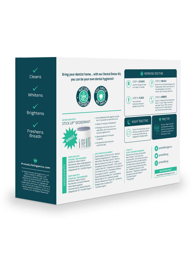 Primal Life Organics – wholesale Oral care set – Dental Detox Kit2