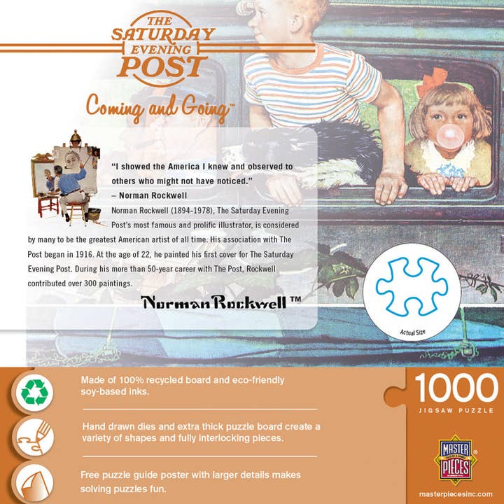 Masterpieces Puzzles - Wholesale Puzzle - Adult - Saturday Evening Post - Coming and Going 1000 Piece Puzzle