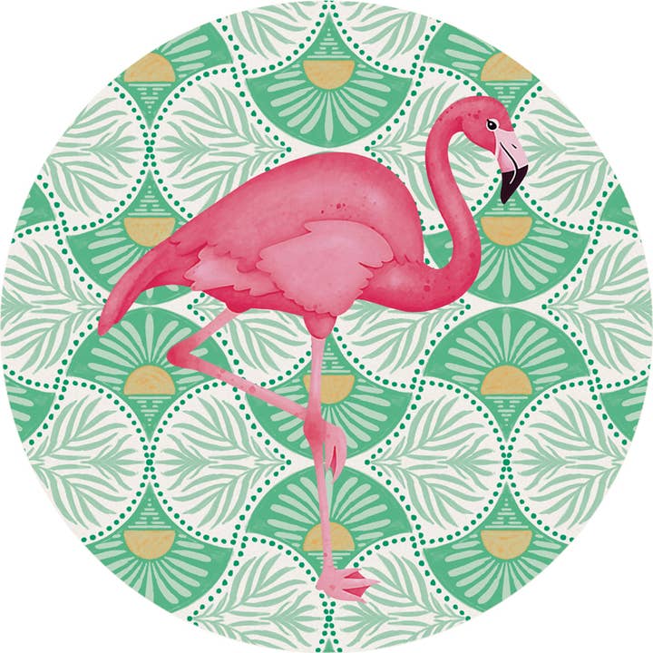 Gift & Garden by Carson - Wholesale Coasters - "Flamingo" Round Car Coaster - Bulk