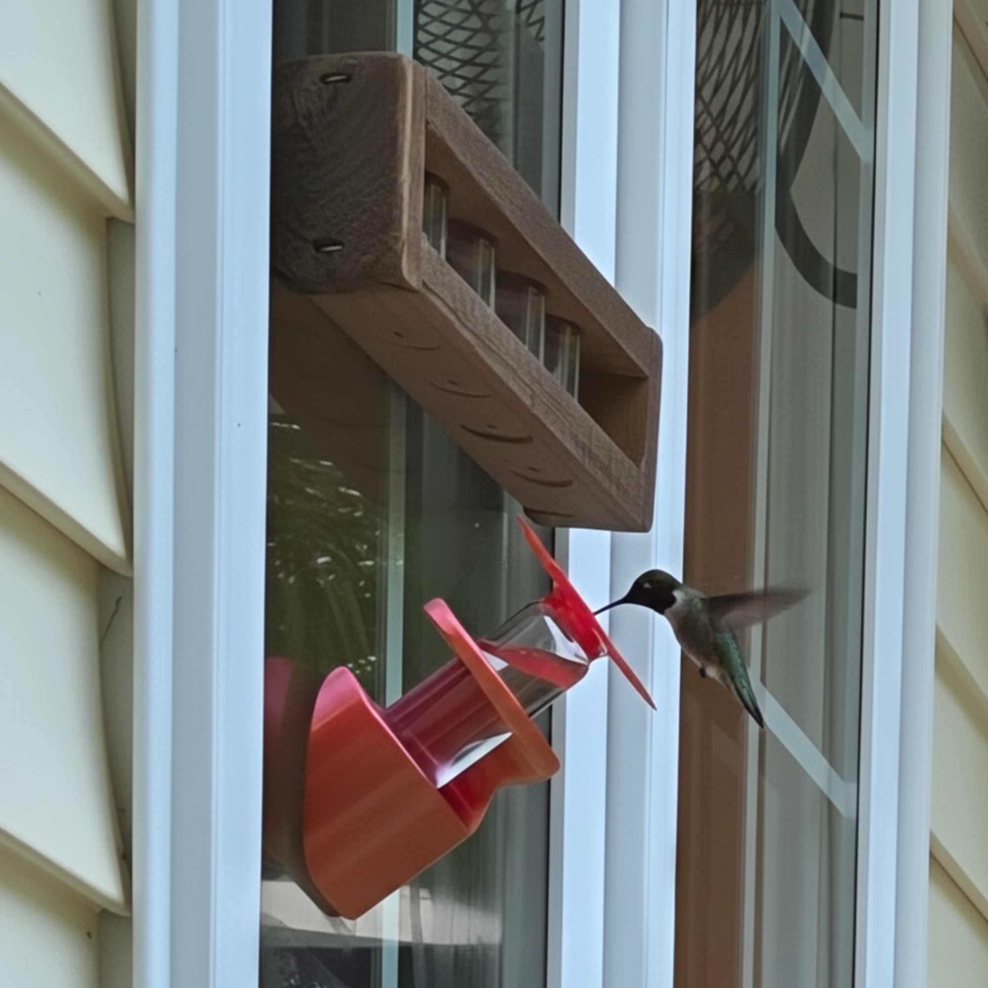 Flying Heart Threads - Wholesale Bird Feeder - Authentic Barnwood Hummingbird Feeder hanging or for window 5