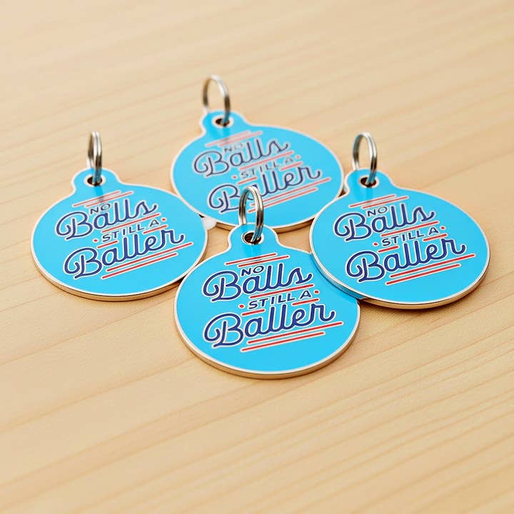 Bad Tags - Wholesale Pet collar charm – Cat/dog - Personalized Pet ID Tag w/QR Code - No Balls Still a Baller 8