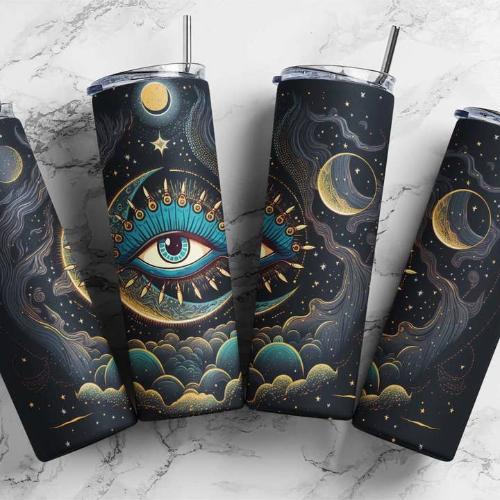 Evil Eye Tumbler, Manifest 20 oz Skinny Tumbler, EvilEye Cup for wholesale by Dm Crafting