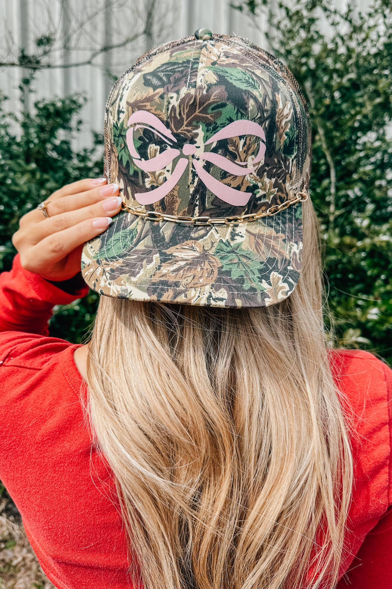 Southern Bliss Co. - Wholesale Trucker Hat - Women's - Canvas Camo Pink Bow Trucker Hat0