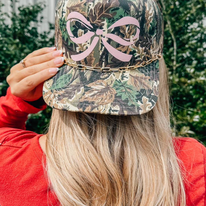 Canvas Camo Pink Bow Trucker Hat and other Purchase Wholesale turquoise bow trucker. Free Returns & Net 60 Terms on Faire trending on Faire.