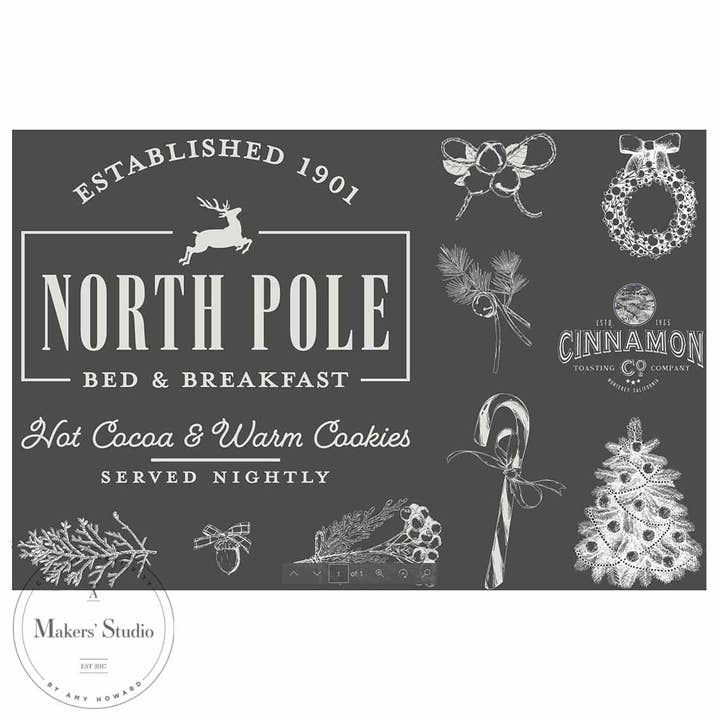 North Pole Bed & Breakfast - Mesh Stencil 18x12 for wholesale by A Makers' Studio